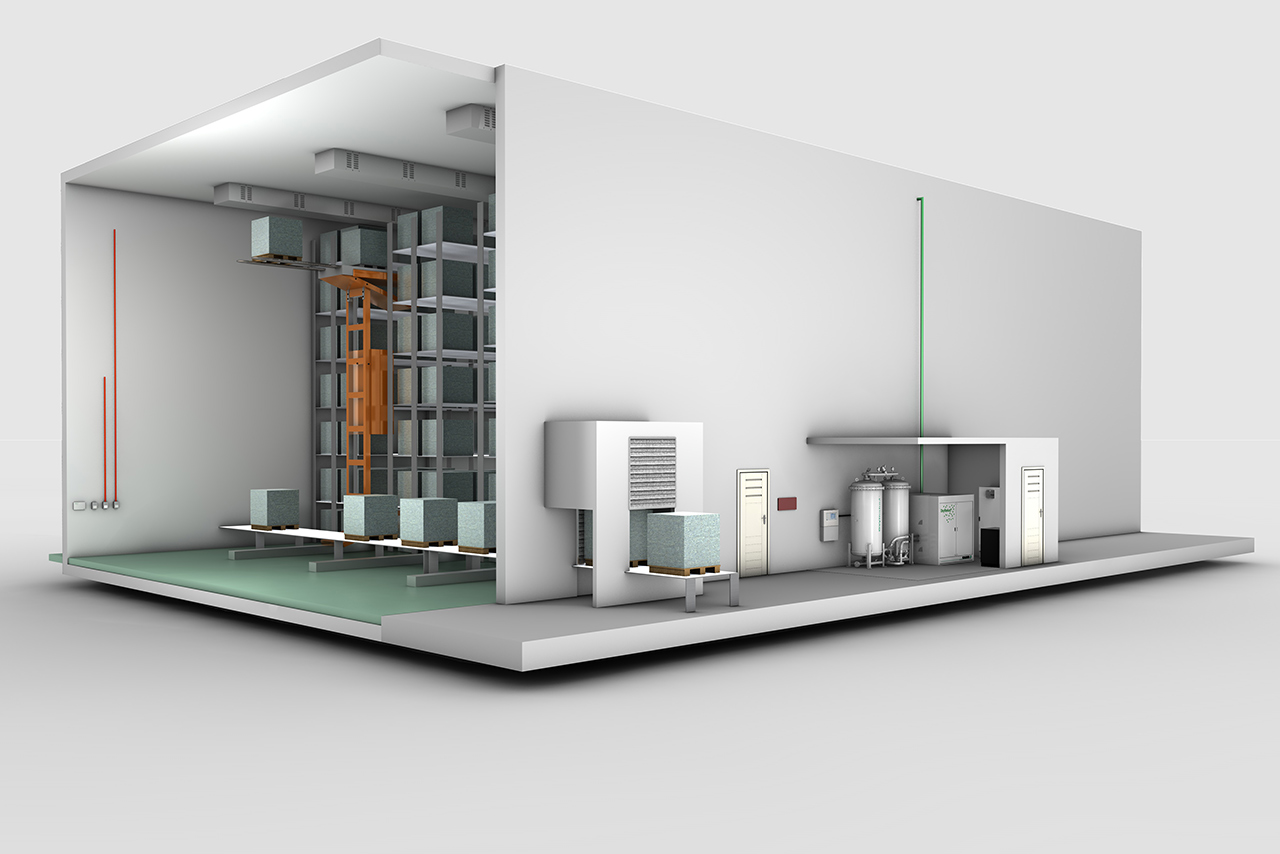3D Grafik: WAGNER Brandschutzlösungen für Tiefkühllager